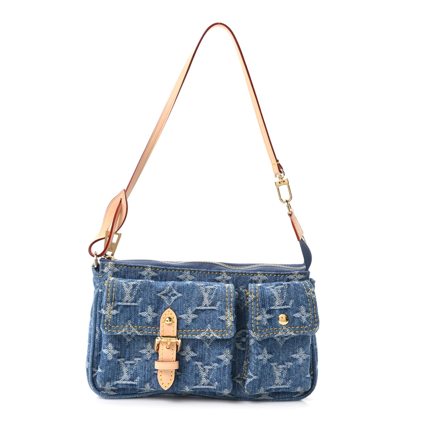Monogram Denim Pochette Accessories Cargo Blue