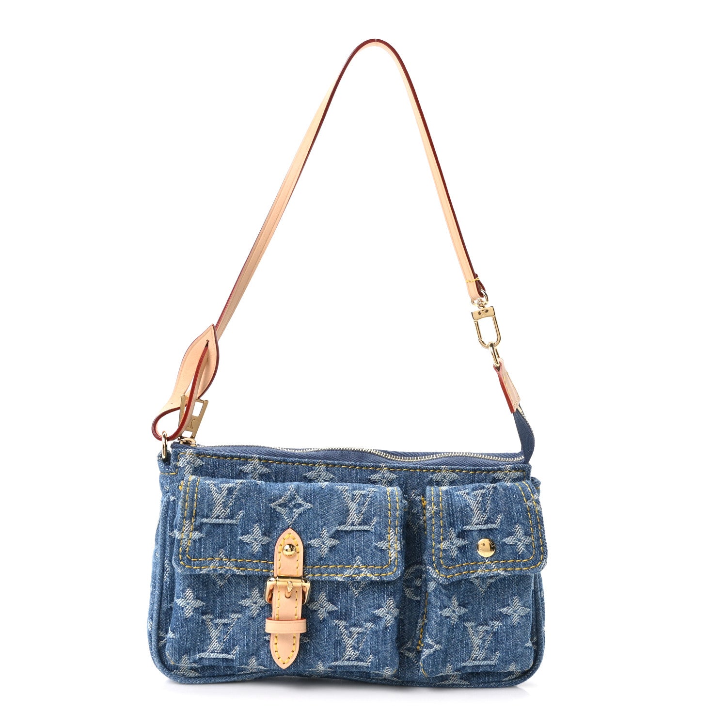 Louis Vuitton Monogram Denim Pochette Accessories Cargo Blue 1 of 9