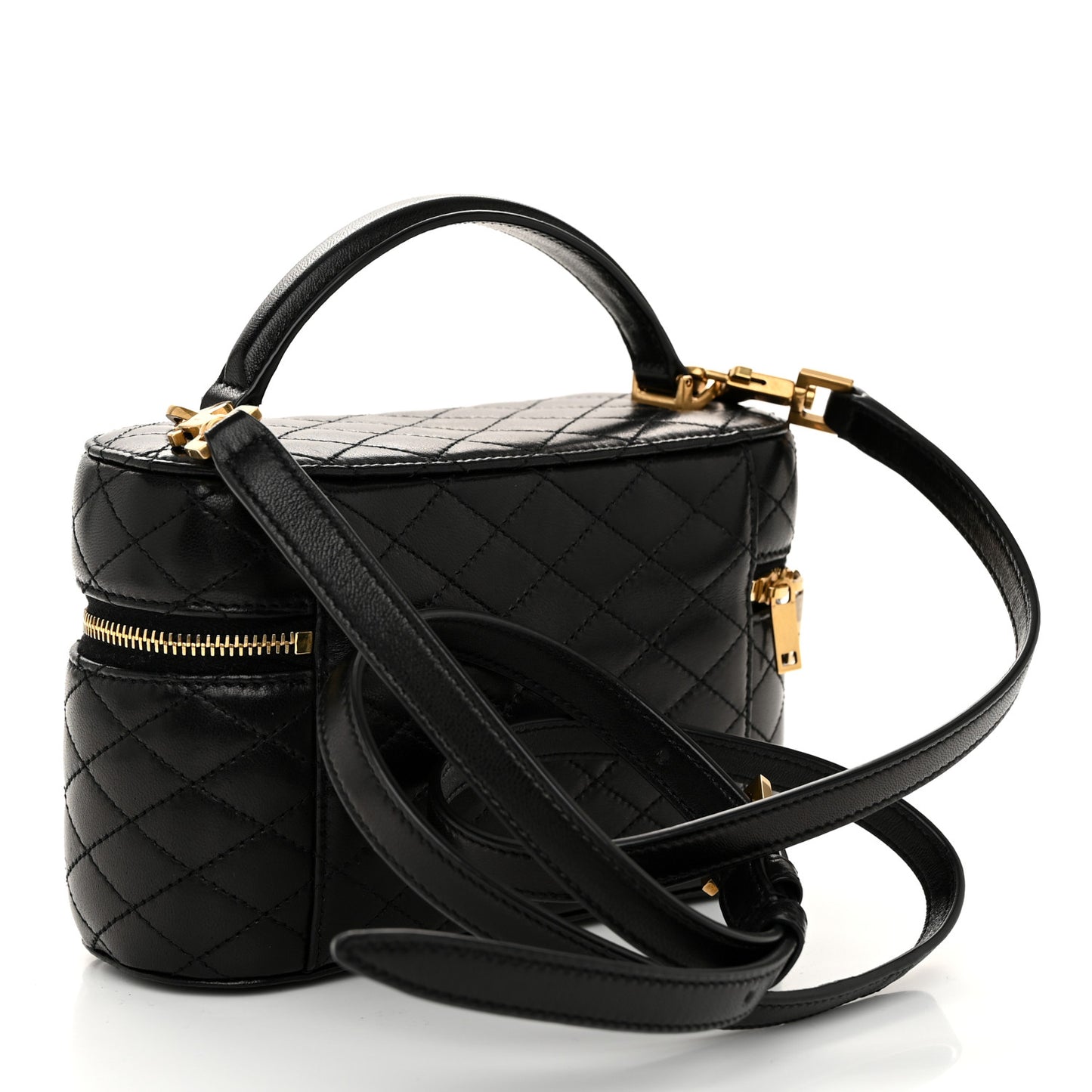 Lambskin Quilted Mini Gaby Vanity Case Black