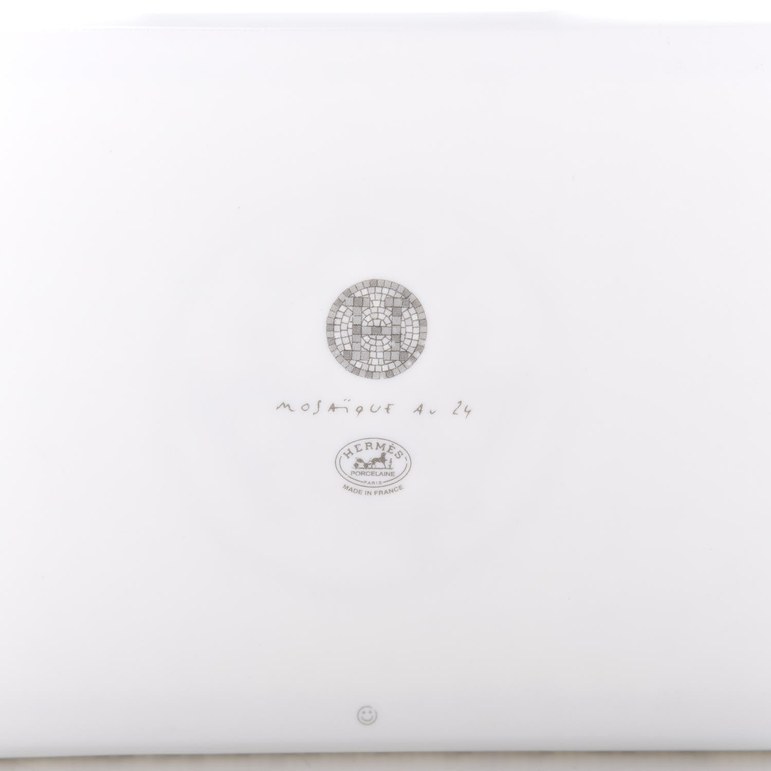 Hermes Porcelain Mosaique Au 24 Sushi Plate Platine 4 of 4
