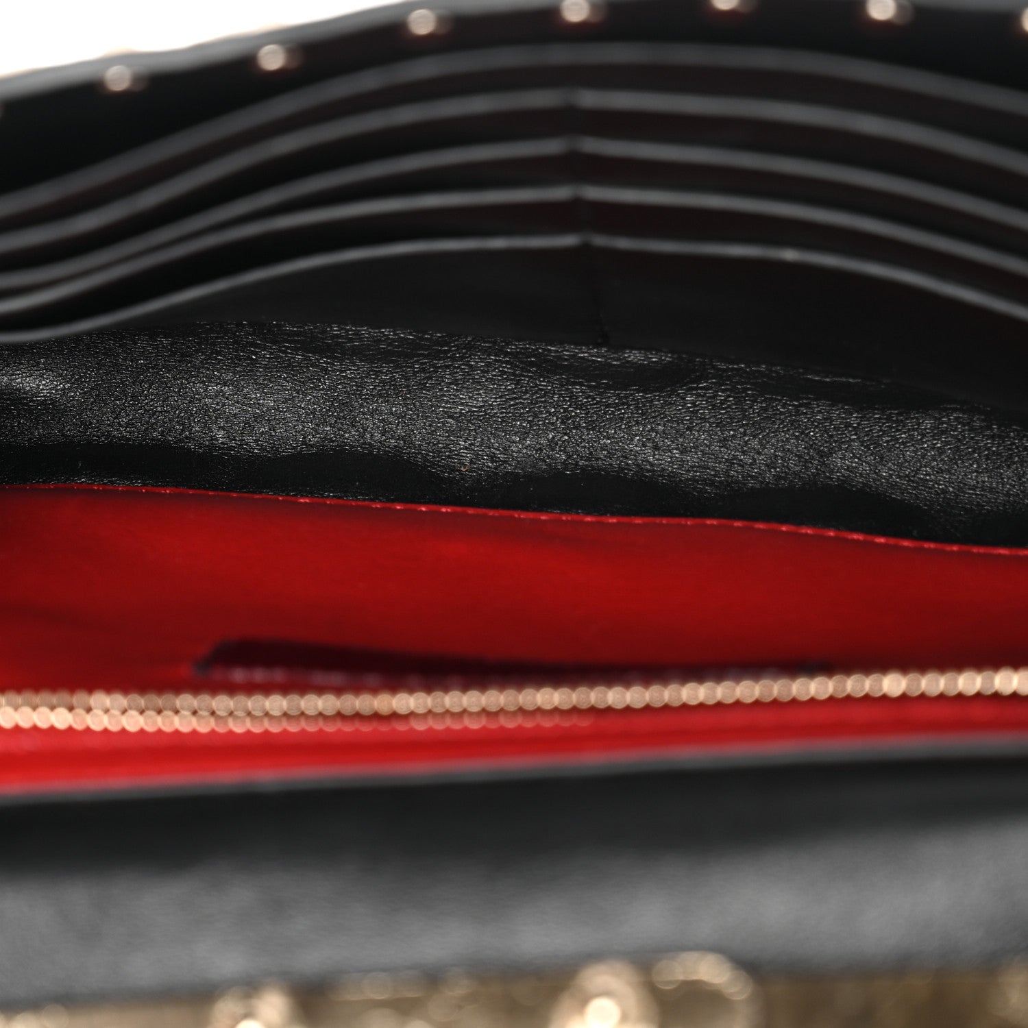 Valentino Garavani Metallic Wrinkled Lambskin Rockstud Spike Wallet on Chain Mekong 5 of 11