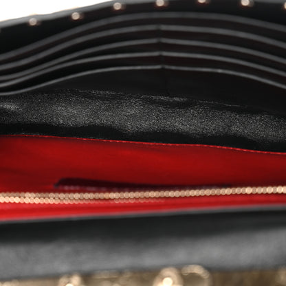 Valentino Garavani Metallic Wrinkled Lambskin Rockstud Spike Wallet on Chain Mekong 5 of 11
