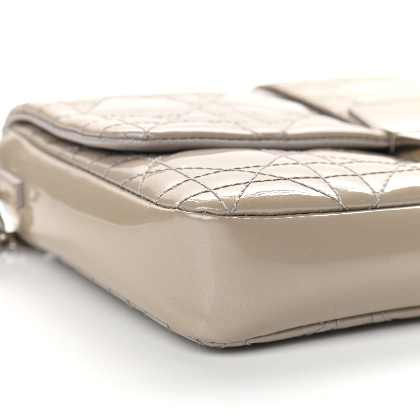 Patent Cannage Miss Dior Promenade Pouch Grey