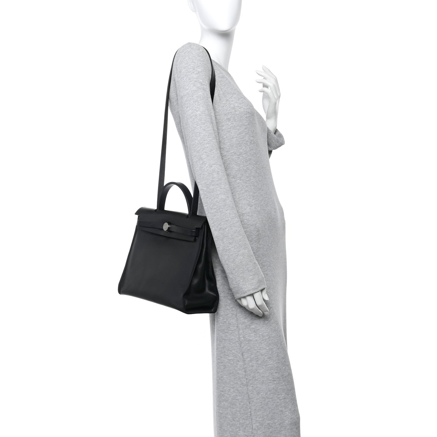 Hermes Toile H Berline Vache Hunter Herbag Zip PM 31 Black Ecru 2 of 13