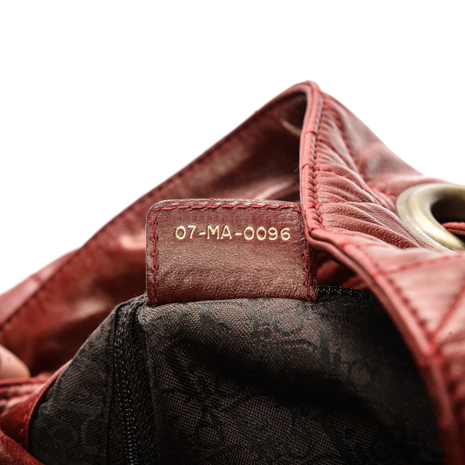 Christian Dior Lambskin Cannage Drawstring Bag Red 6 of 11