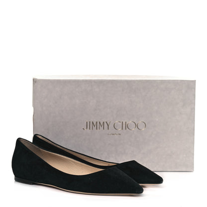 Jimmy Choo Suede Romy Flats 39 Black 9 of 9