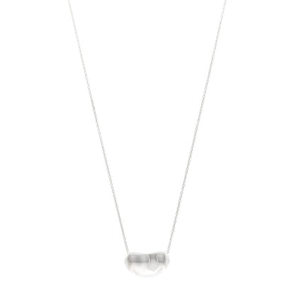 Tiffany Sterling Silver 19mm Elsa Peretti Bean Pendant Necklace 1 of 5