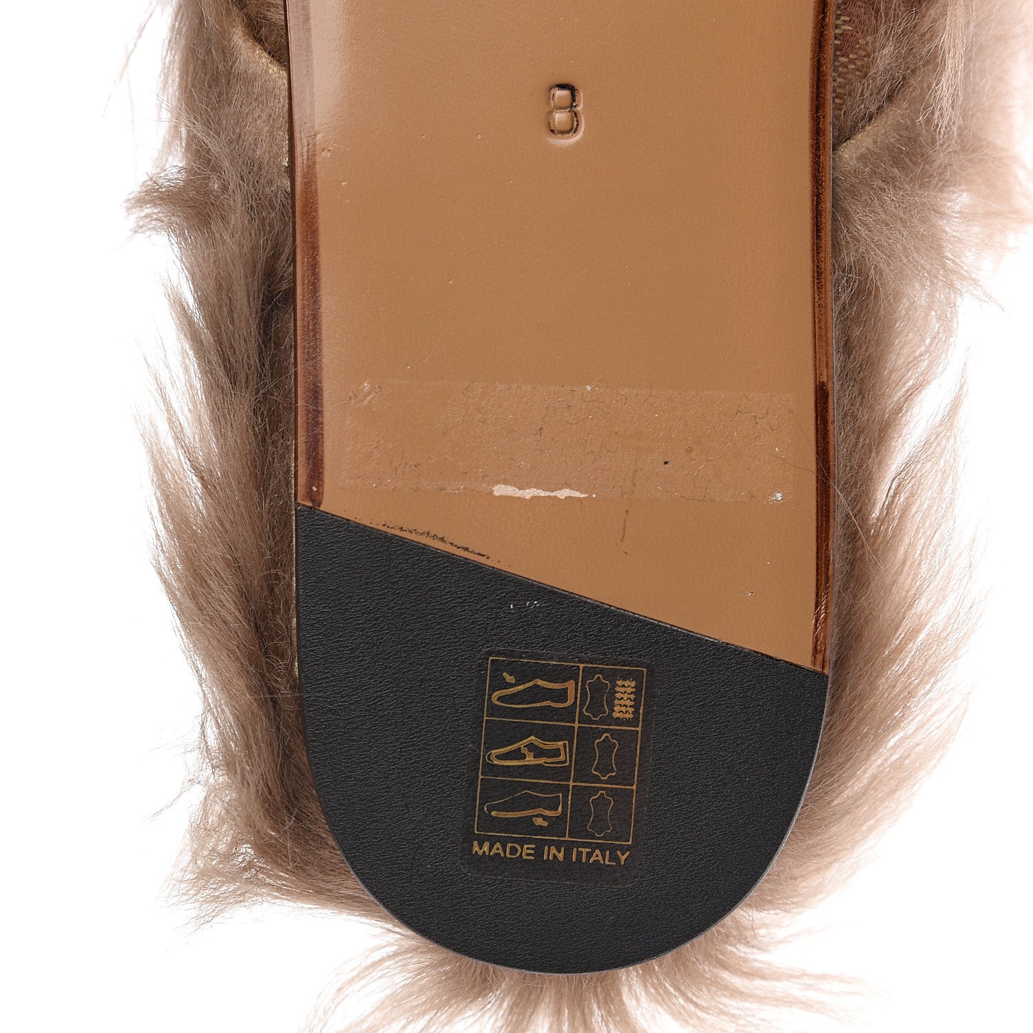 Gucci GG Monogram Fur Mens Princetown Slippers 8 Beige Ruggine Rust 8 of 8