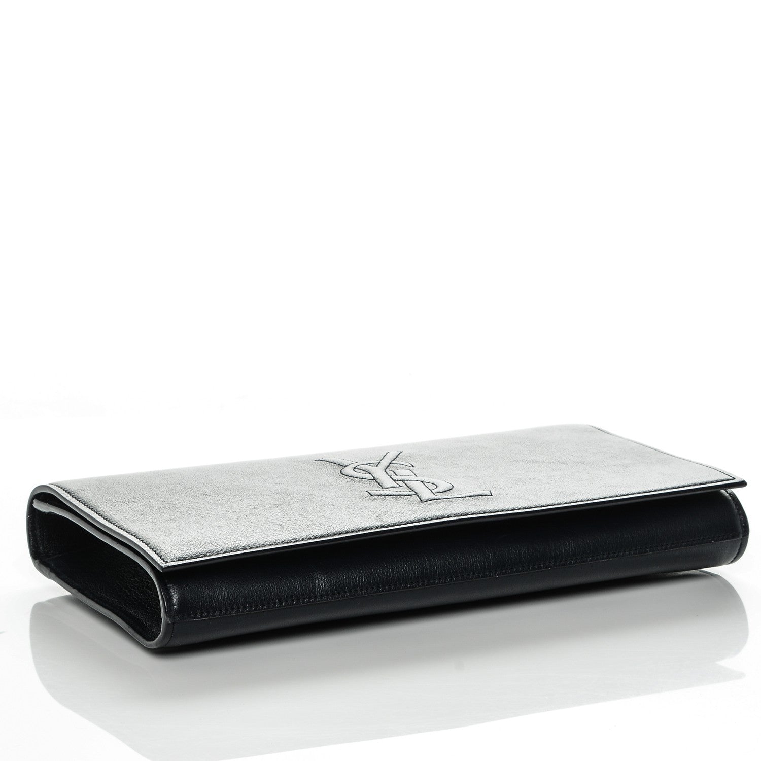 Saint Laurent Calfskin Monogram Large Belle De Jour Clutch Navy 4 of 6