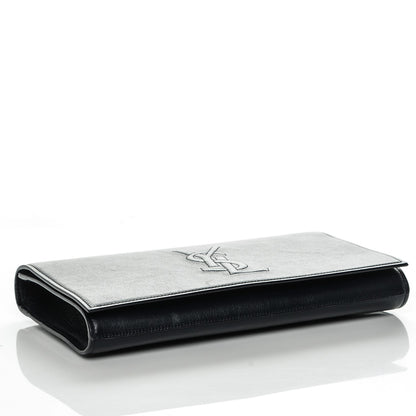 Saint Laurent Calfskin Monogram Large Belle De Jour Clutch Navy 4 of 6