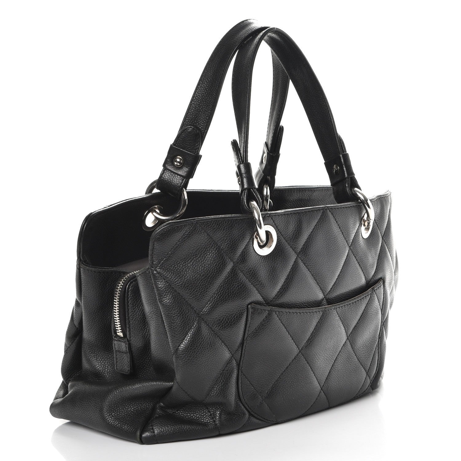 Chanel Soft Caviar Quilted CC Timeless Tote Black 3 of 9