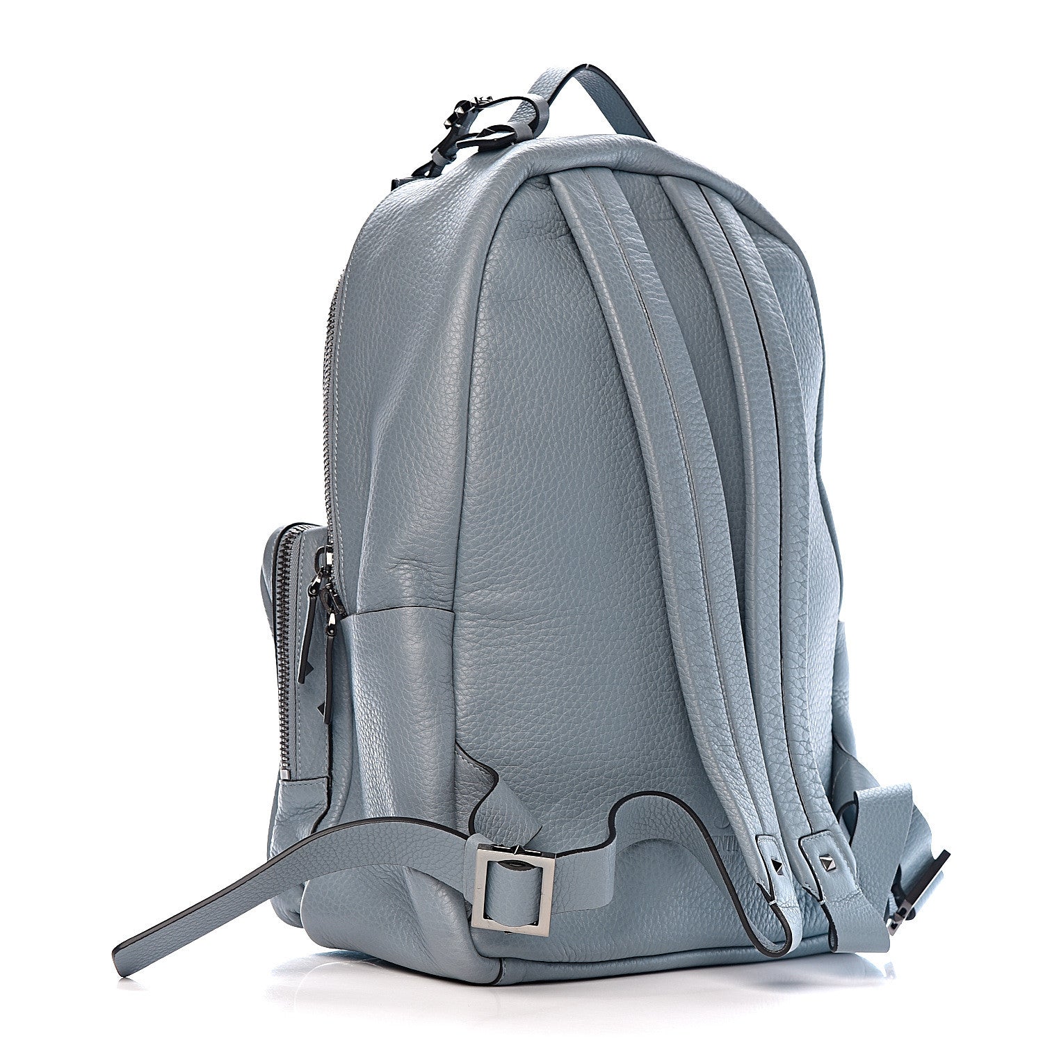 Valentino Garavani Grained Calfskin Rockstud Backpack Blue 3 of 9