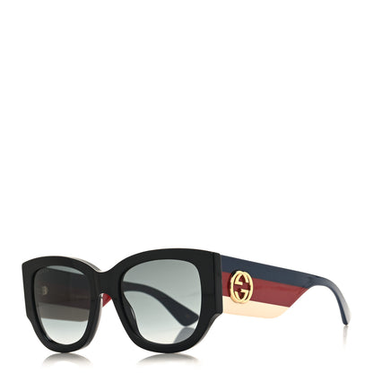 Gucci Acetate Web Oversized Frame Rectangle Sunglasses GG0276S Black Multicolor 1 of 8
