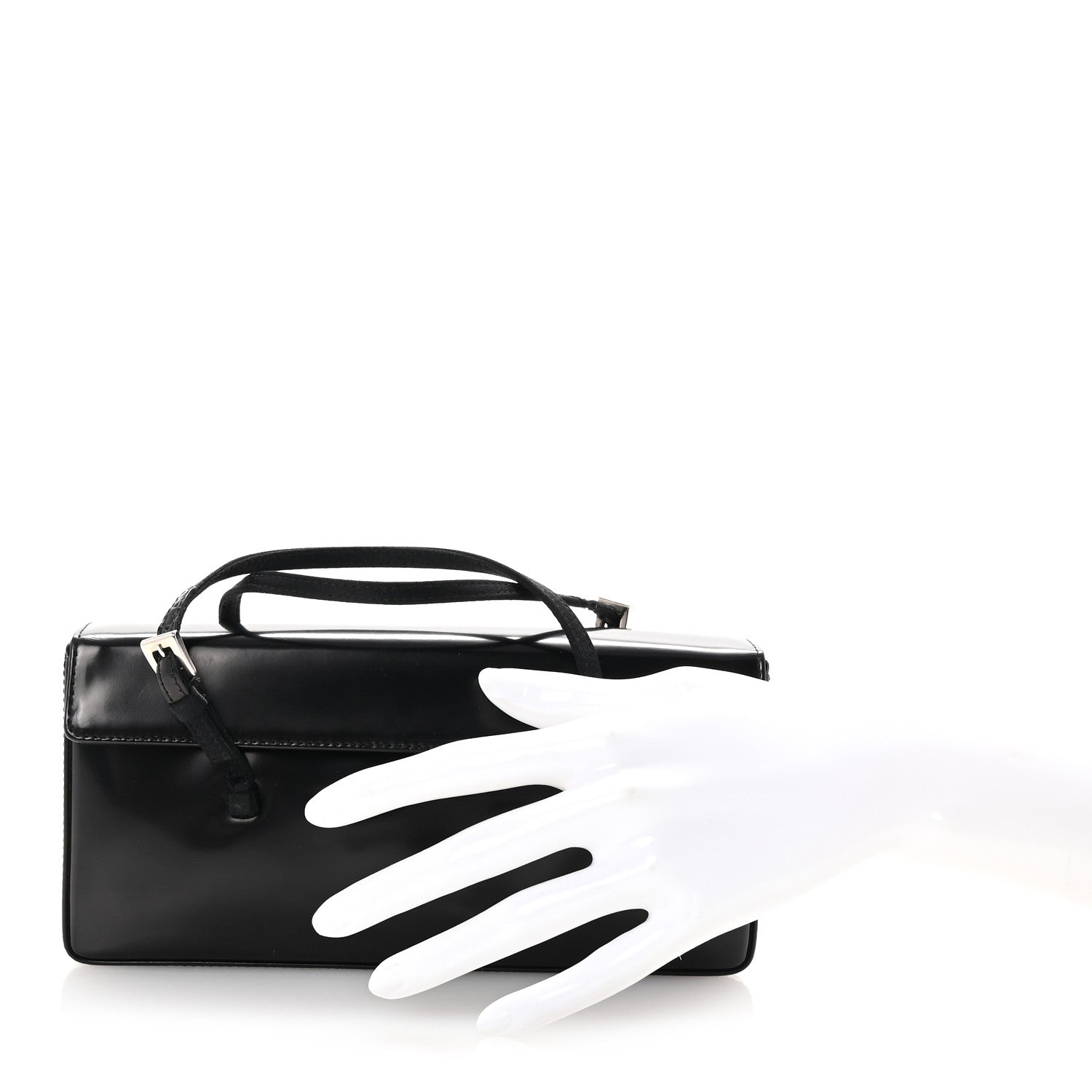 Prada Spazzolato Mini Clutch Bag Black 4 of 12
