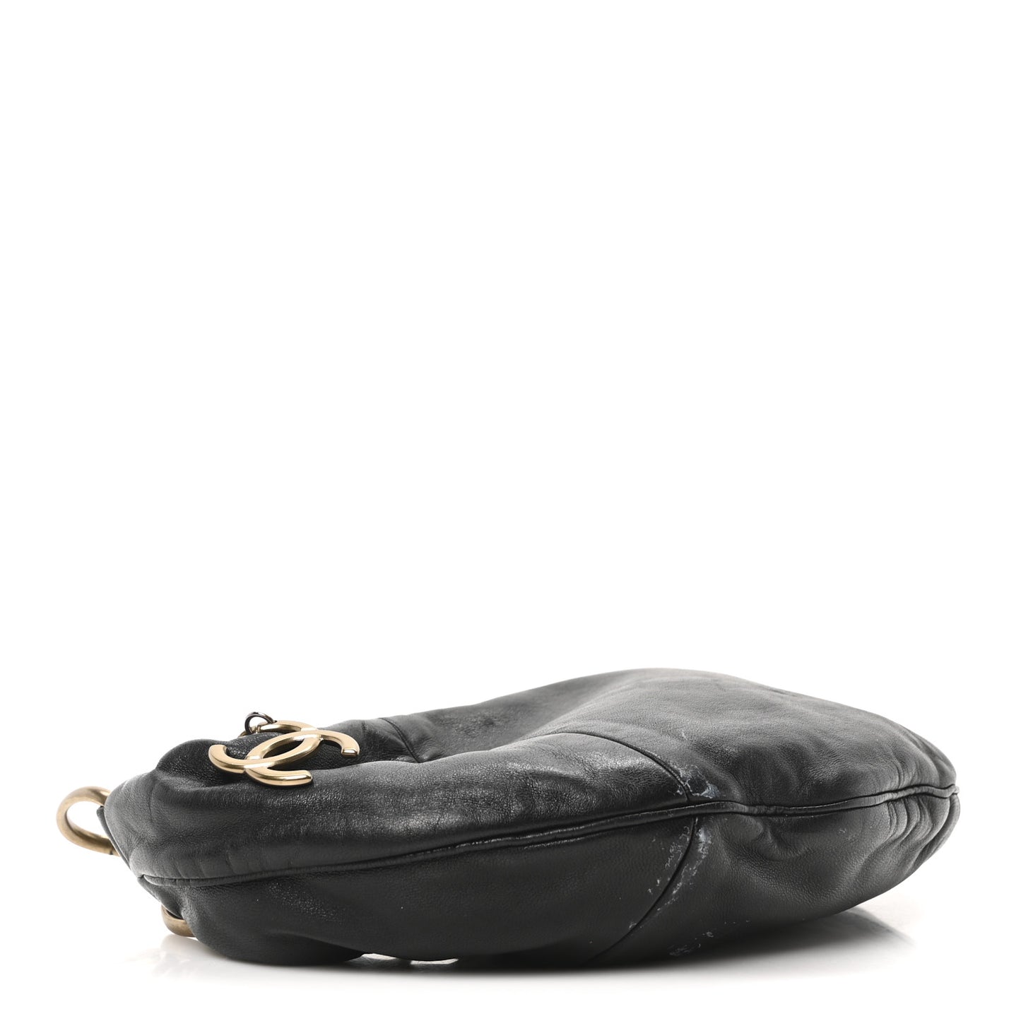 Lambskin Small Chain Hobo Black
