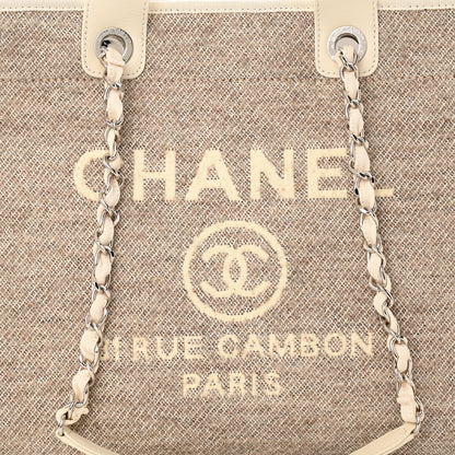Chanel Mixed Fibers Calfskin Medium Deauville Tote Light Grey 8 of 11