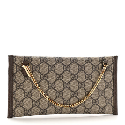 Gucci GG Supreme Monogram Large Rajah Chain Clutch Brown 2 of 6