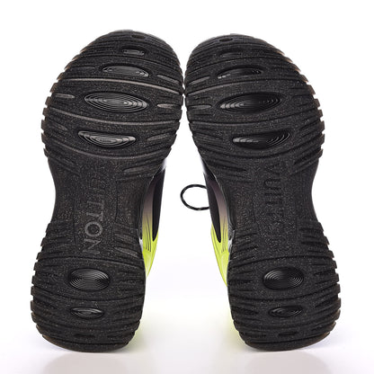 Louis Vuitton Calfskin Run Away Pulse Sneakers 8 Black Yellow 5 of 10