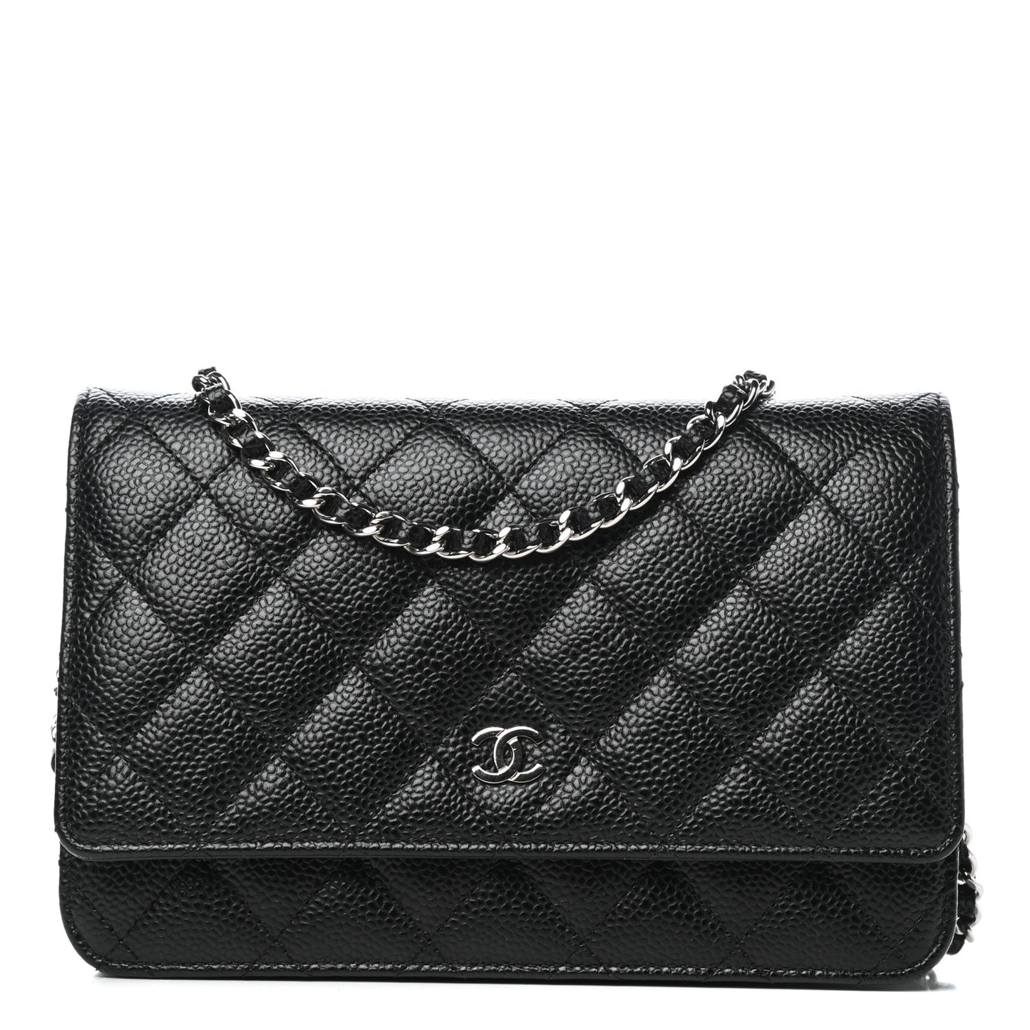 Caviar Quilted Wallet On Chain WOC Black