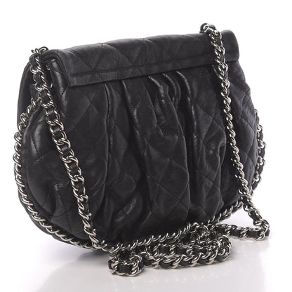 Chanel Washed Lambskin Quilted Medium Chain Around Messenger Black 3 of 11