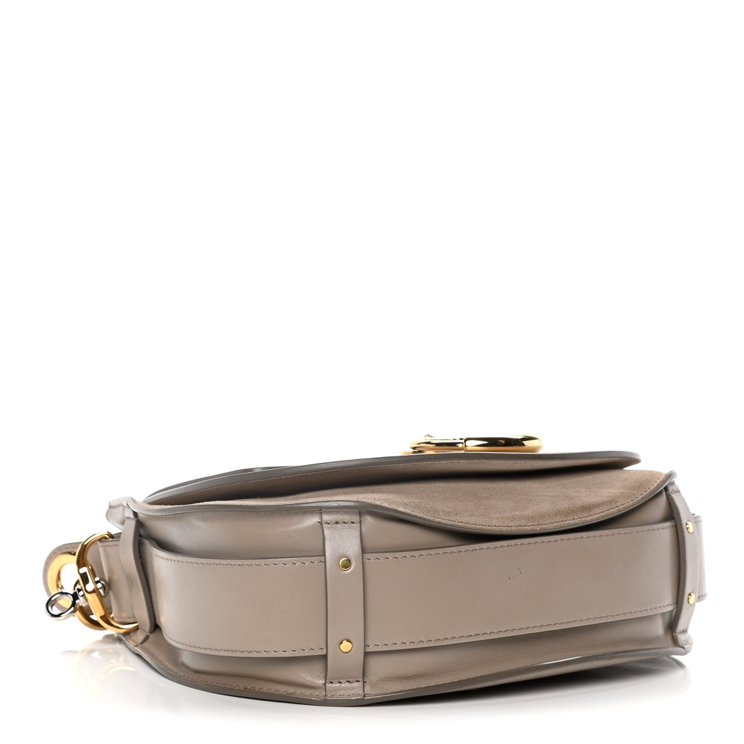 Calfskin Suede Large Tess Bag Motty Grey