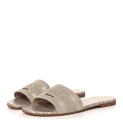 Christian Dior Lurex Romance Embroidered Dway Mules Slide Sandals 38 Metal Multicolor 3 of 9