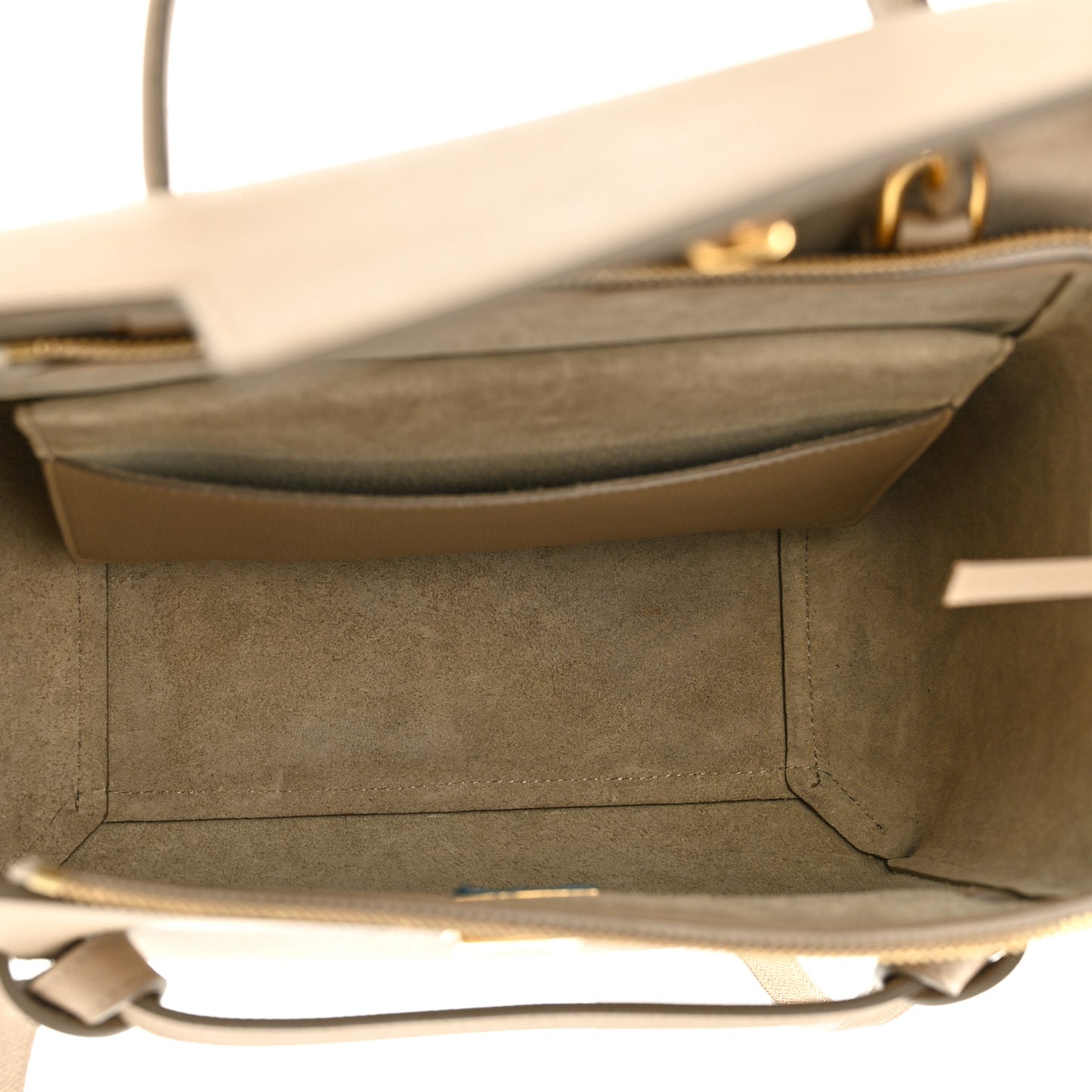 Baby Grained Calfskin Micro Belt Bag Light Taupe