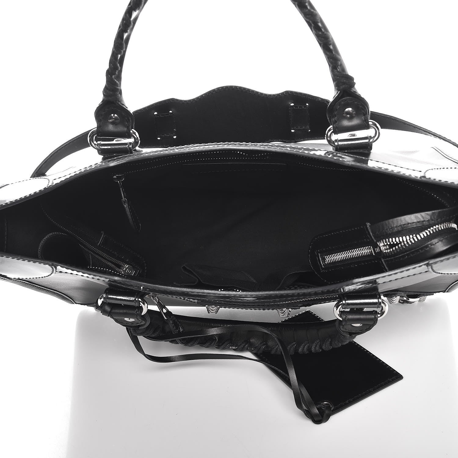 Balenciaga Smooth Calfskin Metallic Patent Giant 12 Silver Hardware City Black Gris 5 of 8