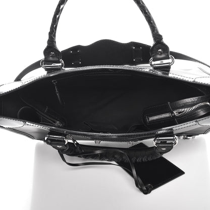 Balenciaga Smooth Calfskin Metallic Patent Giant 12 Silver Hardware City Black Gris 5 of 8