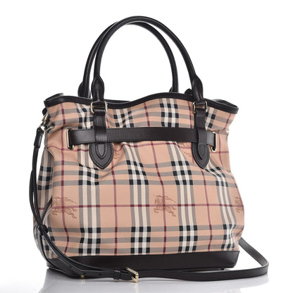Burberry Haymarket Check Medium Golderton Tote Chocolate 3 of 10