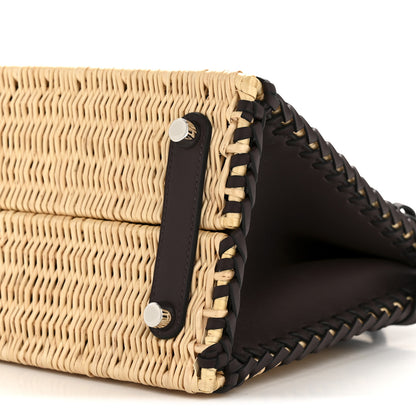 Hermes Wicker Swift Picnic Birkin 25 Naturel Rouge Sellier 10 of 12