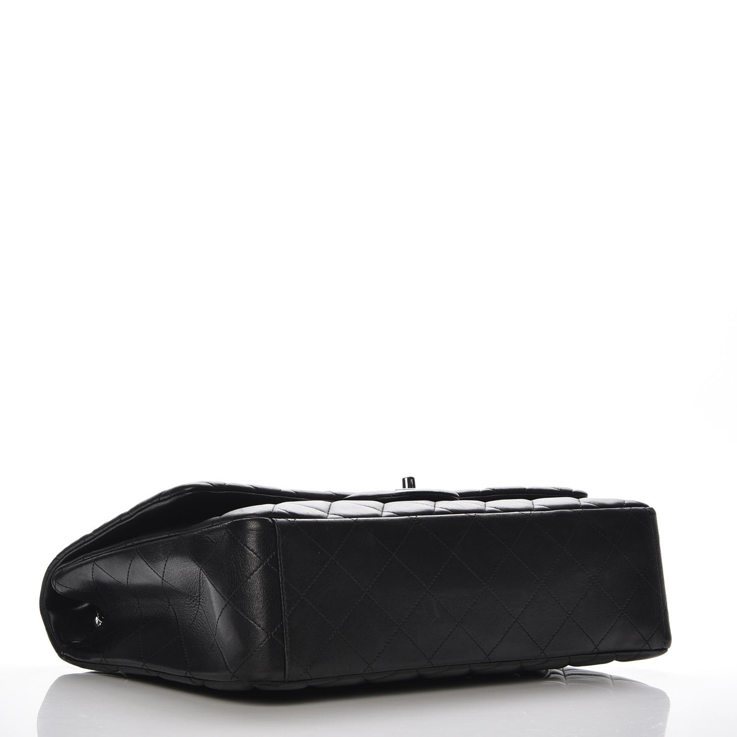 Lambskin Quilted Maxi Single Flap Black