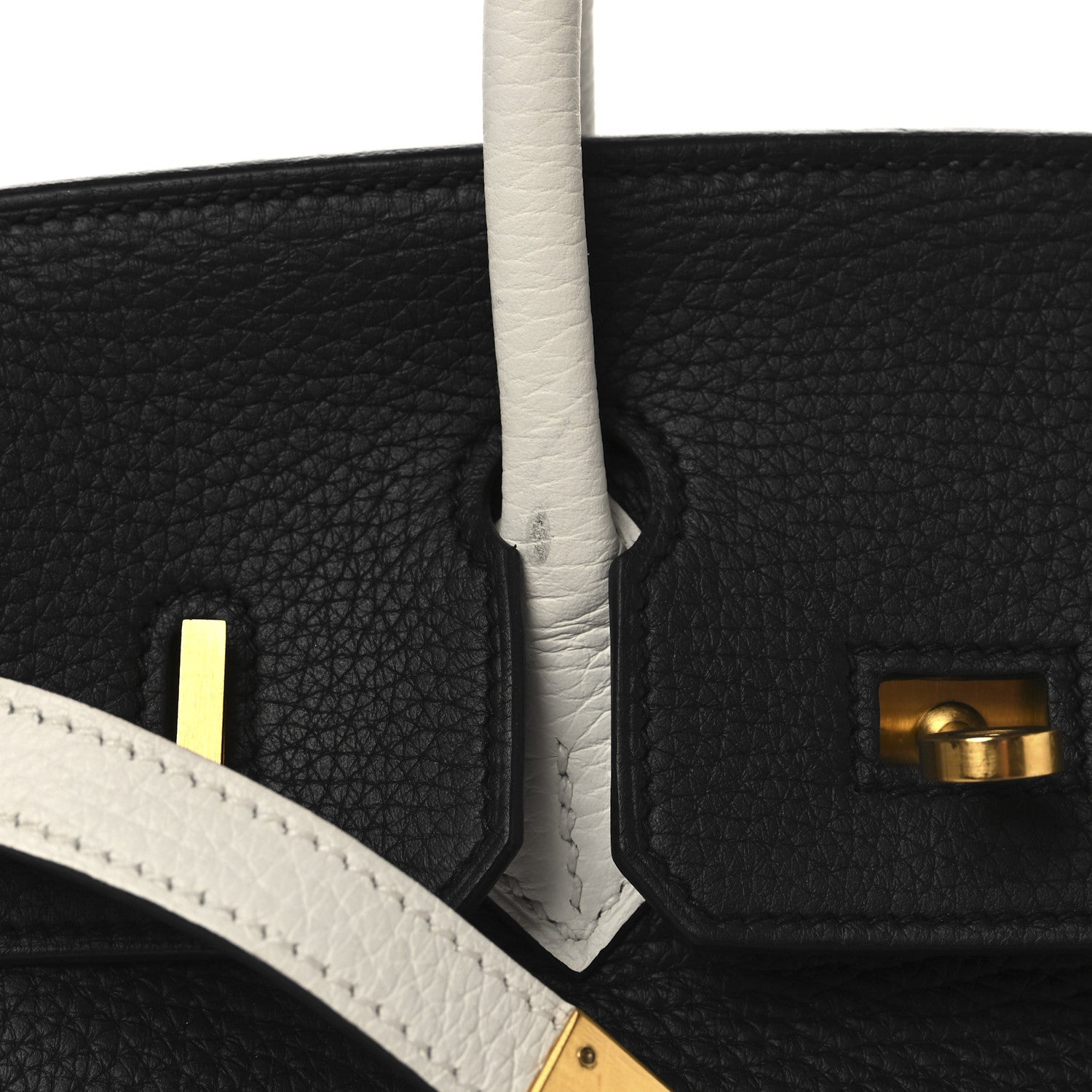Hermes Togo Horseshoe Birkin 25 Black Craie 16 of 16