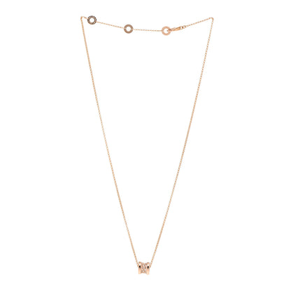Bulgari 18K Rose Gold Diamond Small B.Zero1 Pave Pendant Necklace 3 of 8