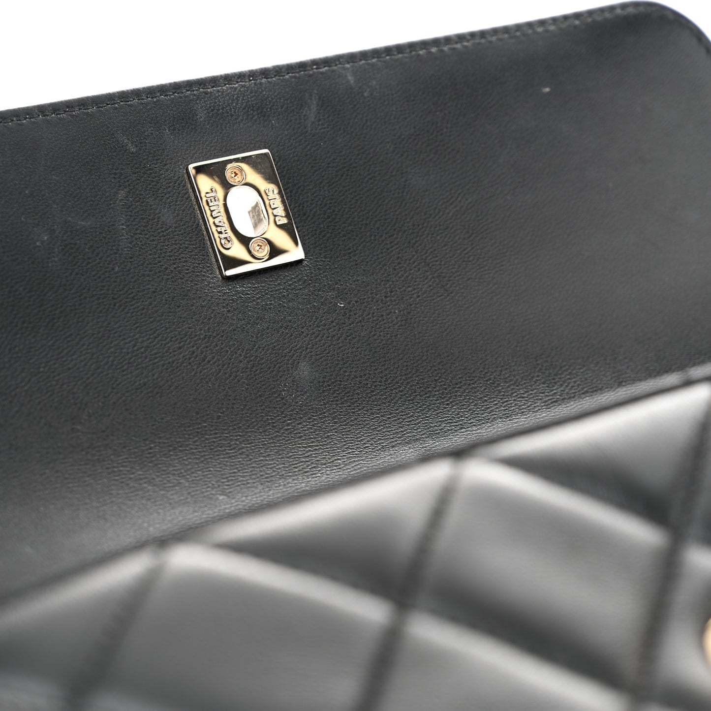 Lambskin Quilted Small Trendy CC Dual Handle Flap Bag Black