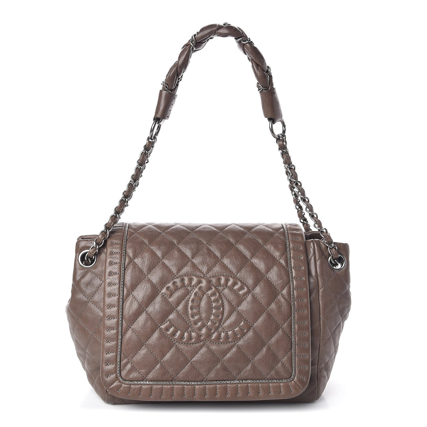 Calfskin Quilted Istanbul Accordion Flap Brown