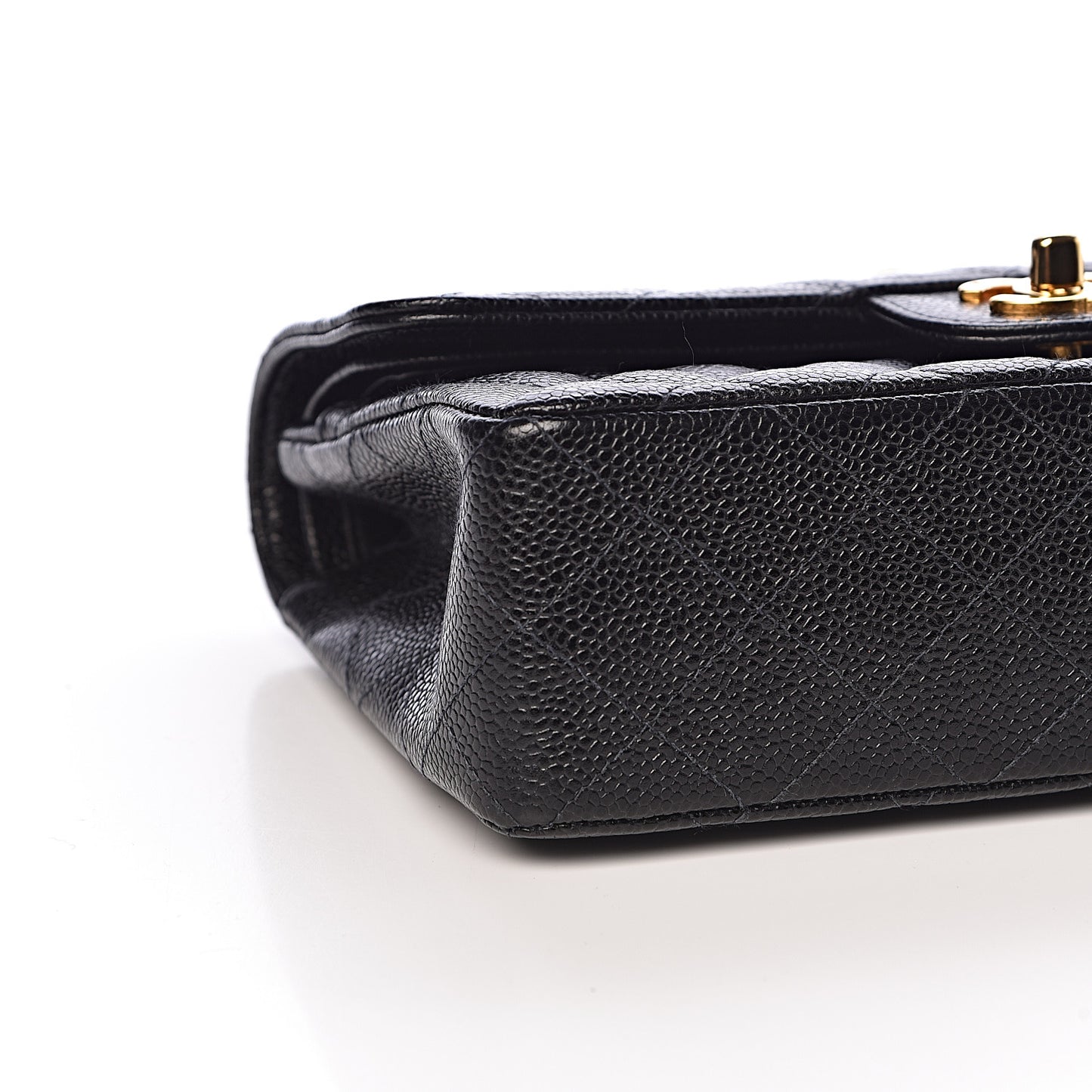 Caviar Quilted Small Double Flap Black