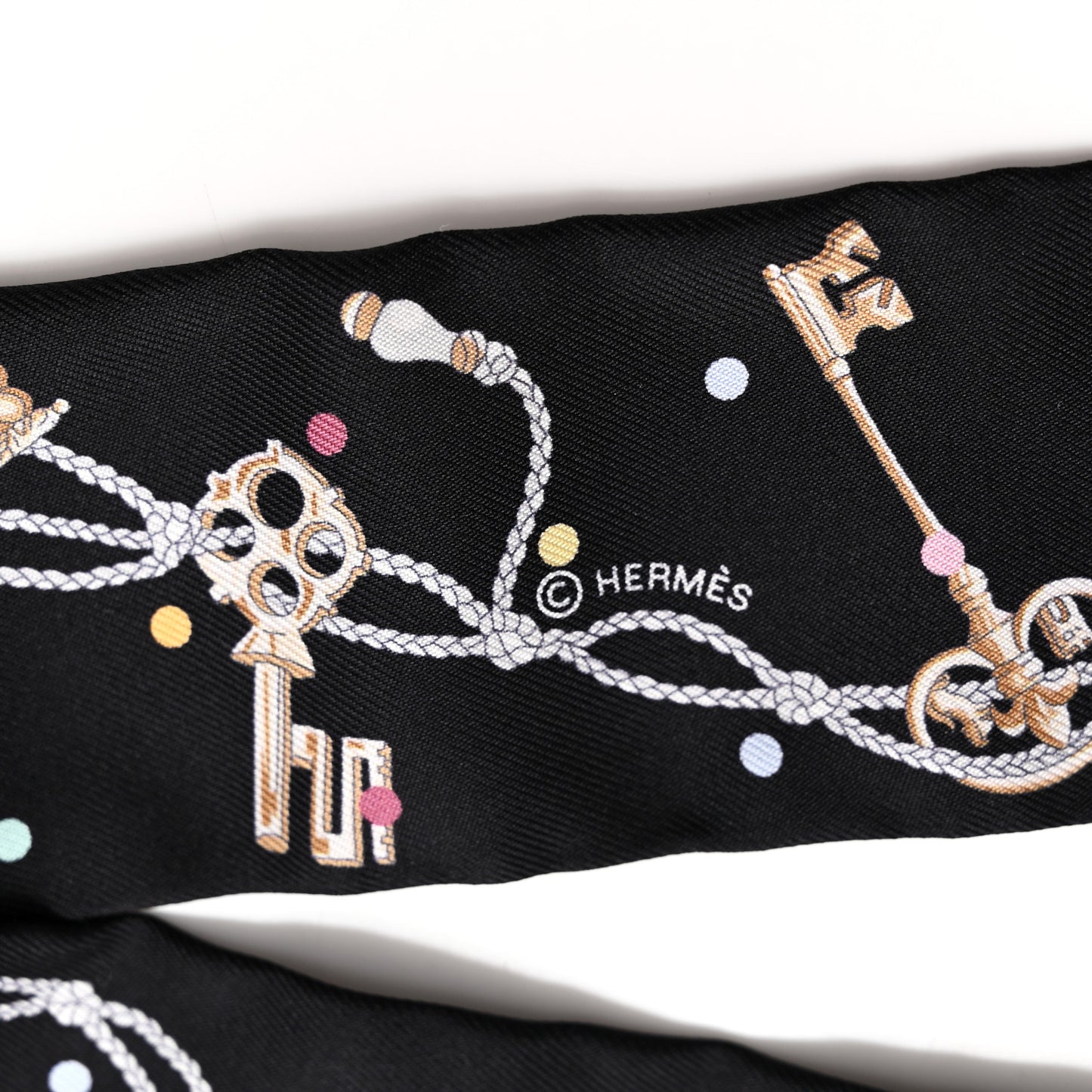 Silk Les Cles A Pois Twilly Black Beige Rose Multicolor