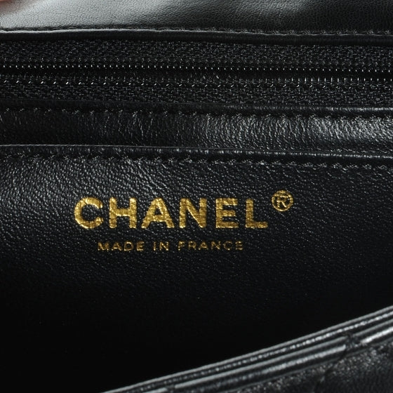 Chanel Lambskin Quilted Valentine Charms Medium Single Flap Black 7 of 8