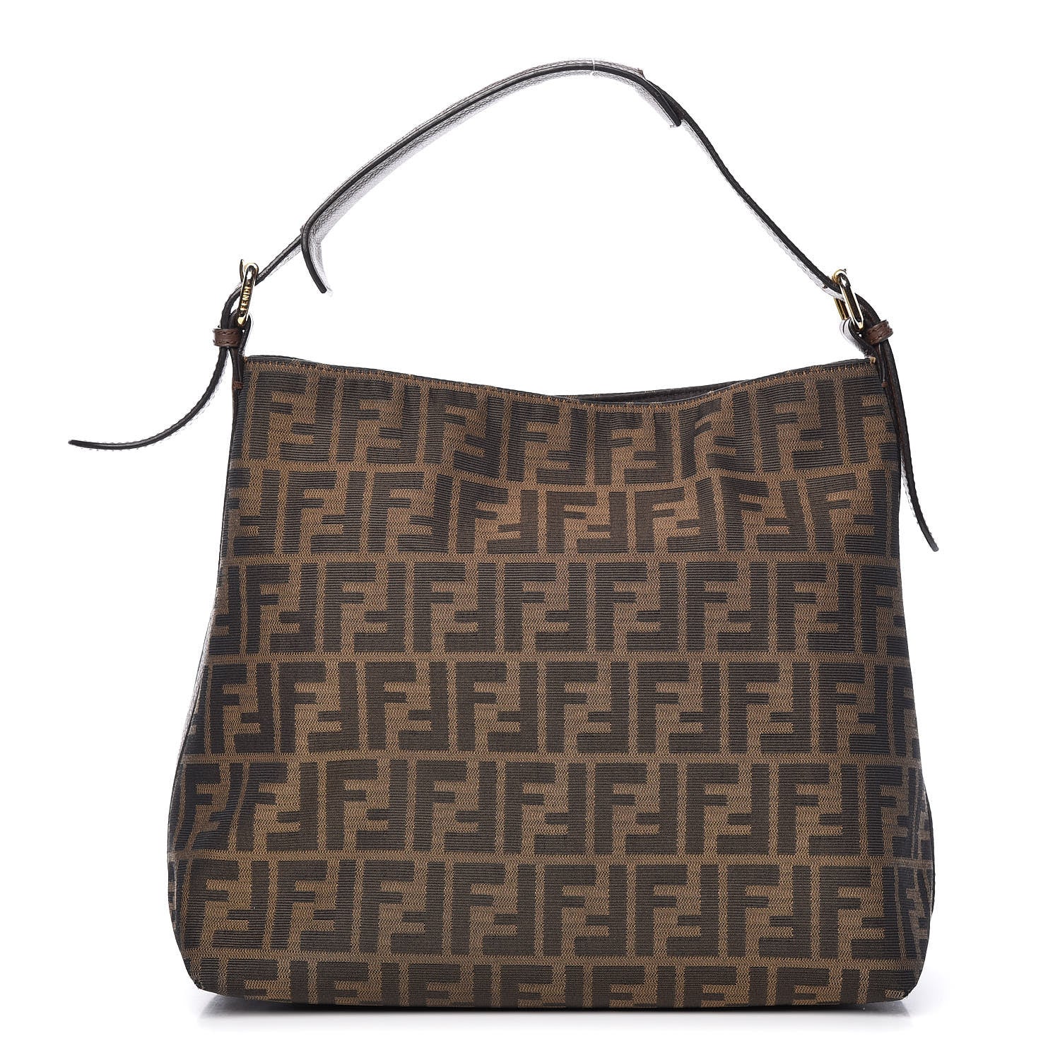 Fendi Zucca Vitello Artic Small Hobo Tobacco Castagna 1 of 9