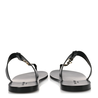 Saint Laurent Calfskin Mens Cassandra Monogram Sandals 45 Black 6 of 11