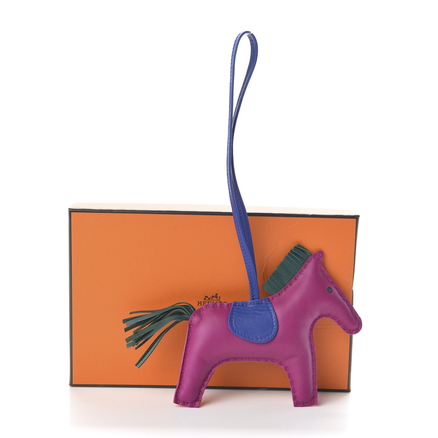 Milo Lambskin Grigri Rodeo Horse Bag Charm MM Rose Pourpre Malachite Bleu Electrique
