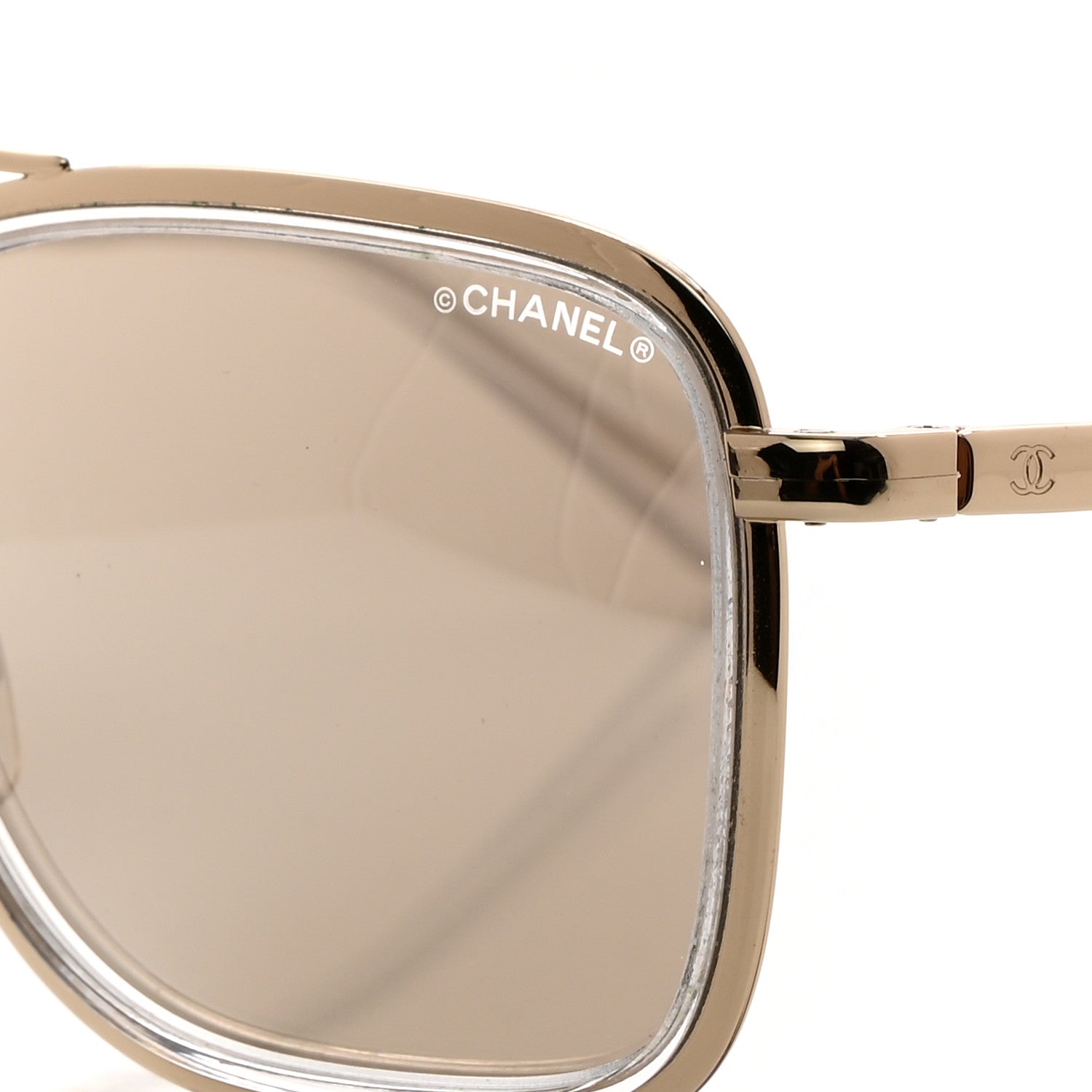 Chanel Metal Pilot Sunglasses 4241 Gold 7 of 7