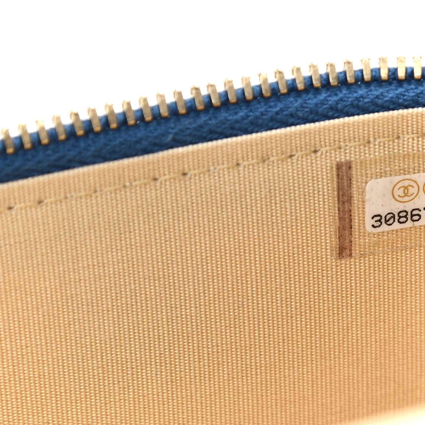 Lambskin Quilted Pearl Crush Mini Vanity Case With Chain Navy Blue