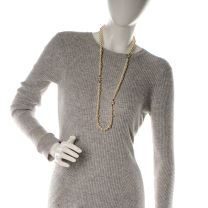 Chanel Graduated Pearl Crystal CC Long Necklace Gold 2 of 5