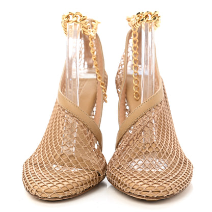 Bottega Veneta Mesh Nappa Chunky Chain Sandals 36 Beige Pony 2 of 9