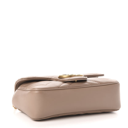 Gucci Calfskin Matelasse Super Mini GG Marmont Shoulder Bag Porcelain Rose 4 of 11