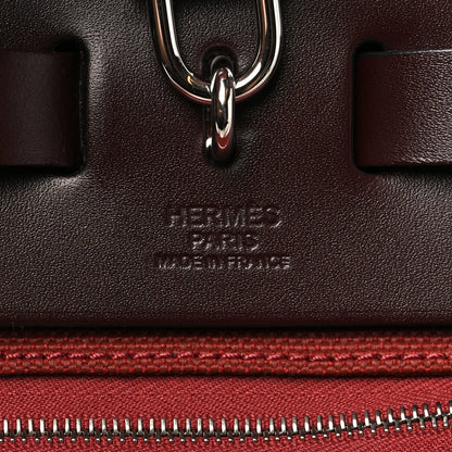 Hermes Military Toile Vache Hunter Herbag Zip Retourne 31 PM Rouge H Ebene 6 of 10