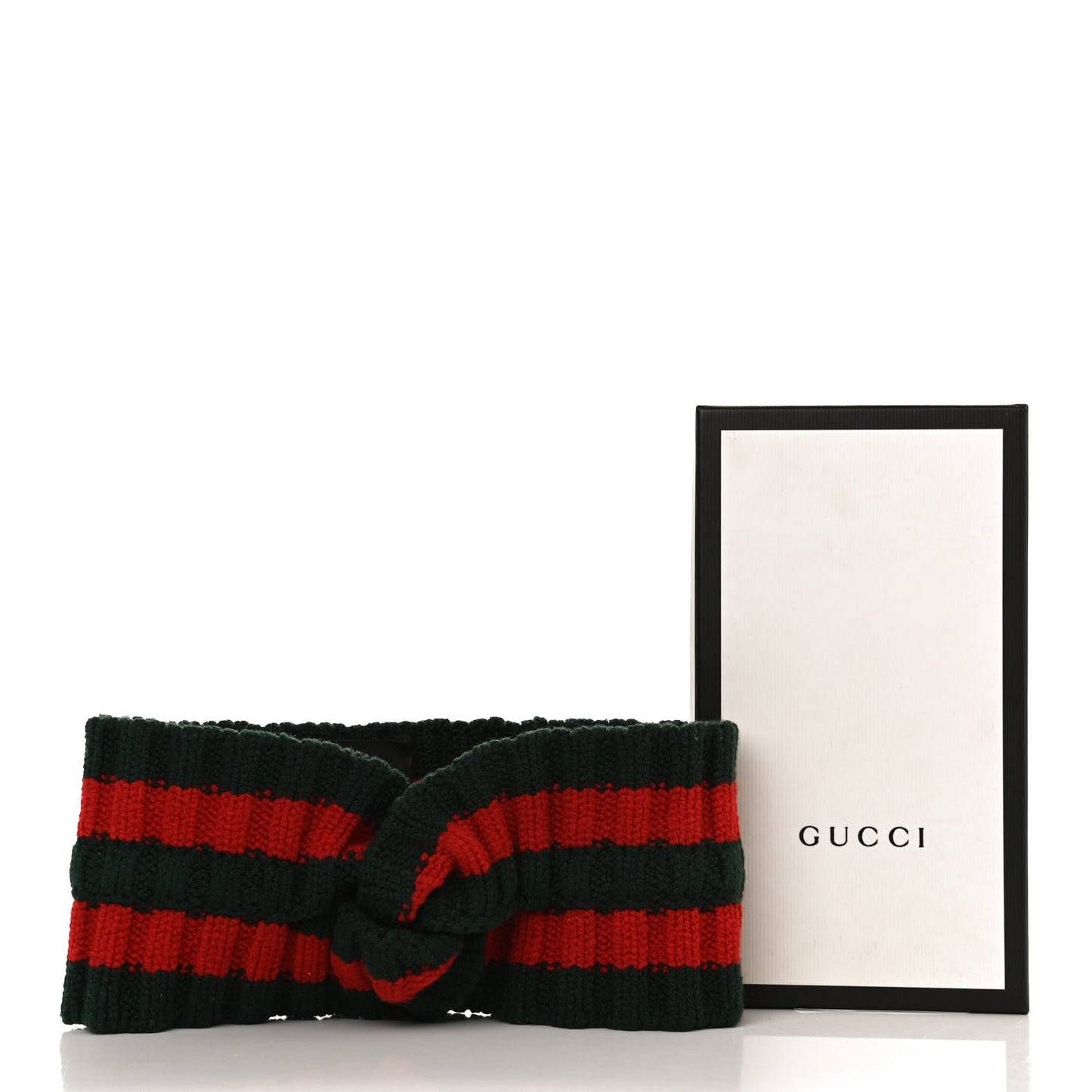 Wool Web Headband L Green Red