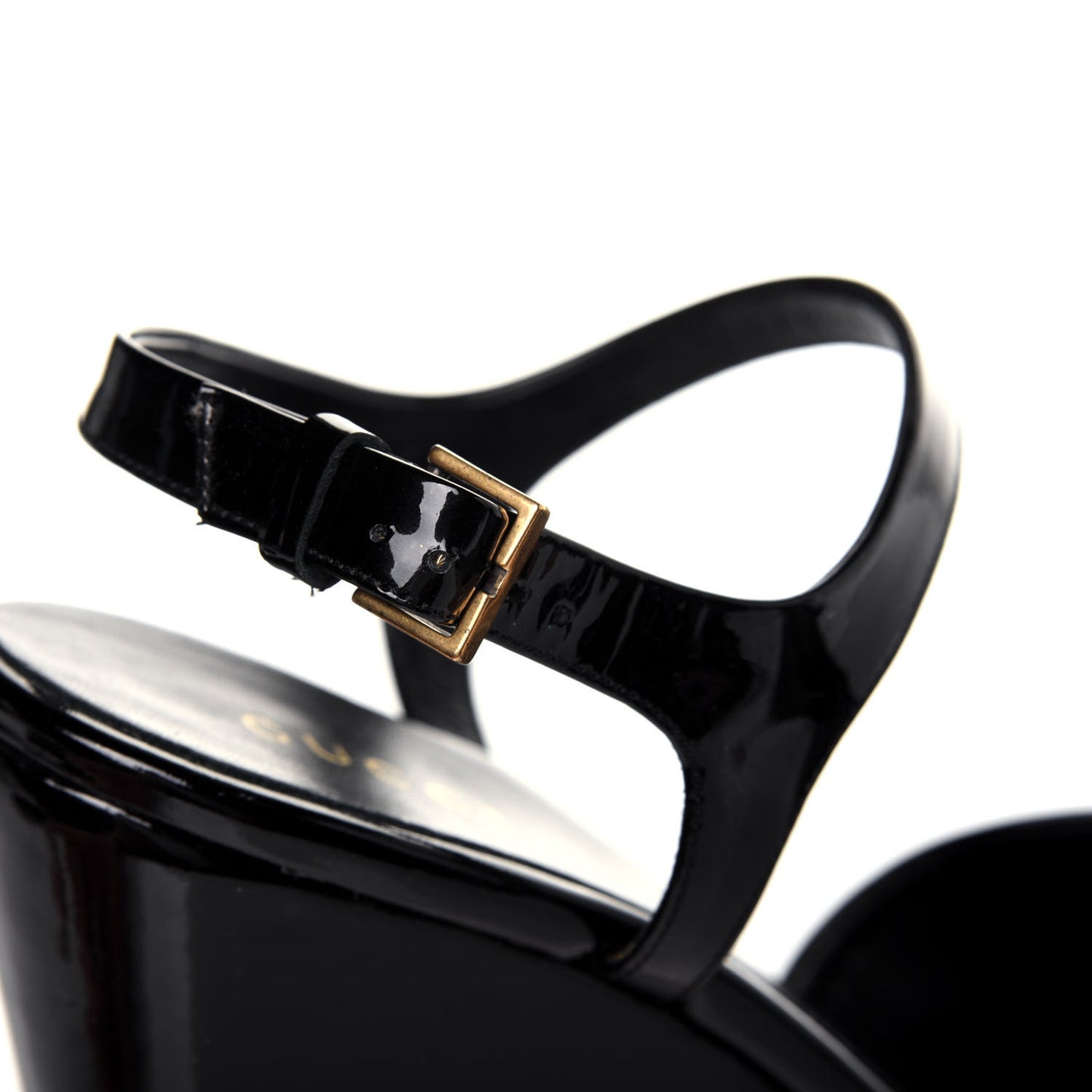 Patent Cork Hollie Wedge Sandals 36.5 Black